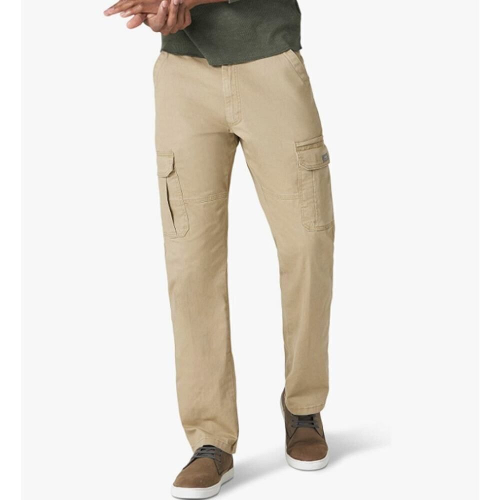 Wrangler Relaxed Fit Cargo Pant Men's Size 36 x 30 Beige‎